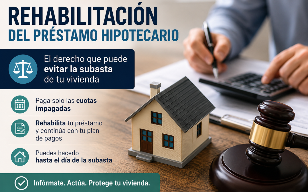 Rehabilitación del préstamo hipotecario: el derecho que puede evitar la subasta de tu vivienda